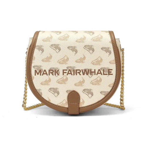 FAIRWHALE PVC Shoulder Bag Crossbody Bag Large Size Women's Ecru/Dark Coffee