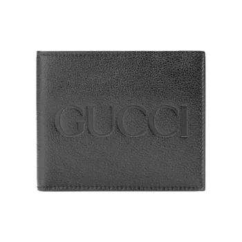 GUCCI Leather Wallet Unisex Black