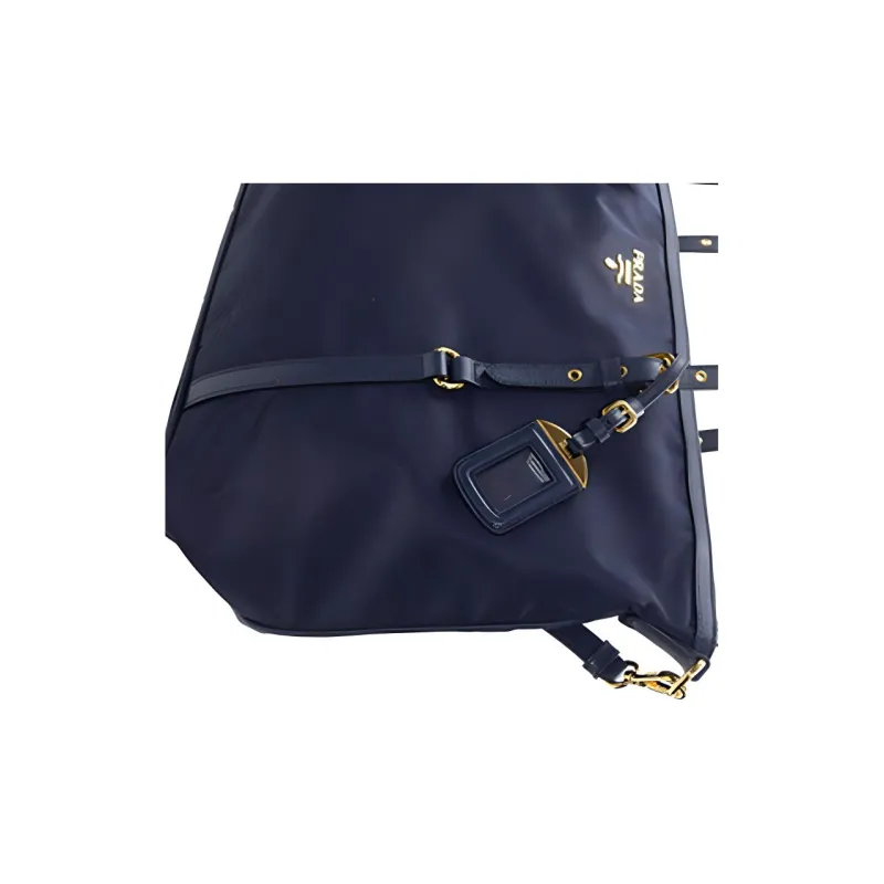 PRADA Nylon Shoulder Bag Unisex Blue-4