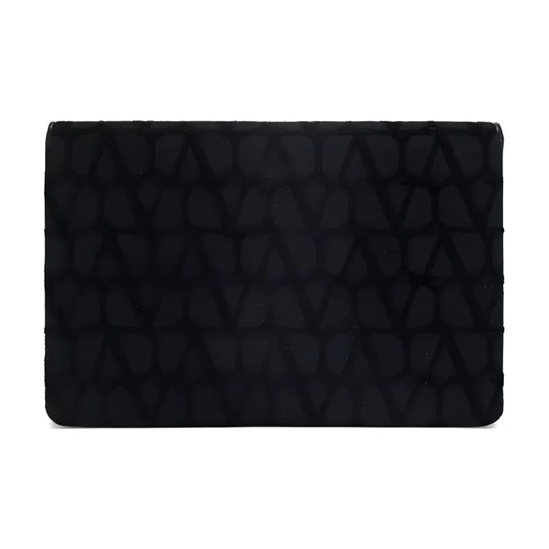 Valentino Cow Leather With Cotton And Polyester Clutch Men's Black-2