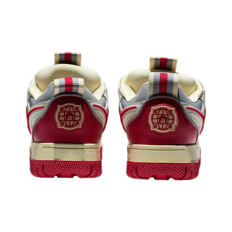 ANTA SNEAKERVERSE ATSV 3STEPS Anti Slip Wear Resistant Mid Top Skateboard Shoes Men's White Red-3