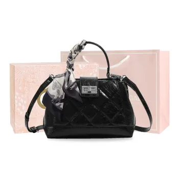 MISS GAIL Artificial Leather Shoulder Bag, Crossbody Bag, Handbag Regular Women's Black/White