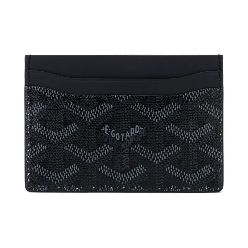 GOYARD Saint Sulpice Canvas With Calfskin Card Holder Card Holder Unisex Pitch Black-0