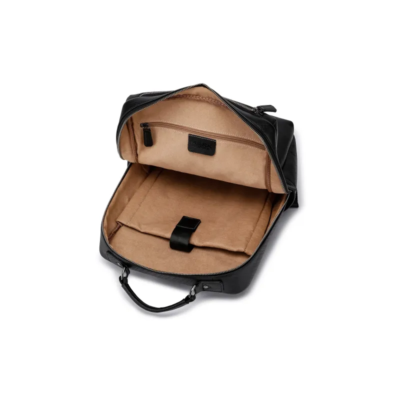 FAIRWHALE Cow Leather Backpack Laptop Bag Backpack Regular Men's Black-3