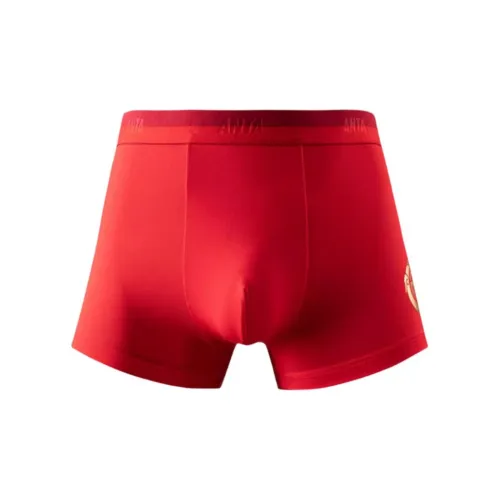 Anta Good Things Happen Underpants Men's 1 Pack Red Gold Stamped
