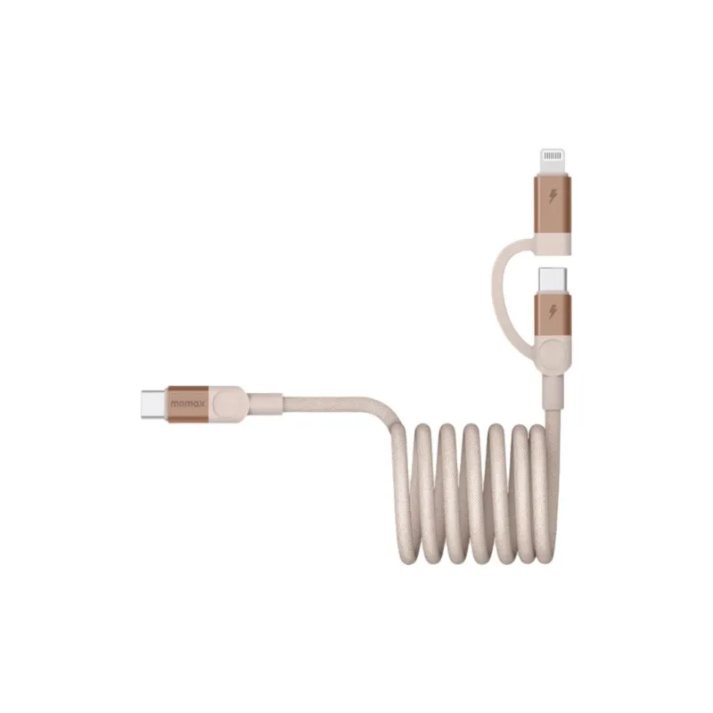 MOMAX DL58 USB-C To USB-C/Lightning 2-in-1 Magnetic CiCi Elite Magnetic Yarn Cables-3
