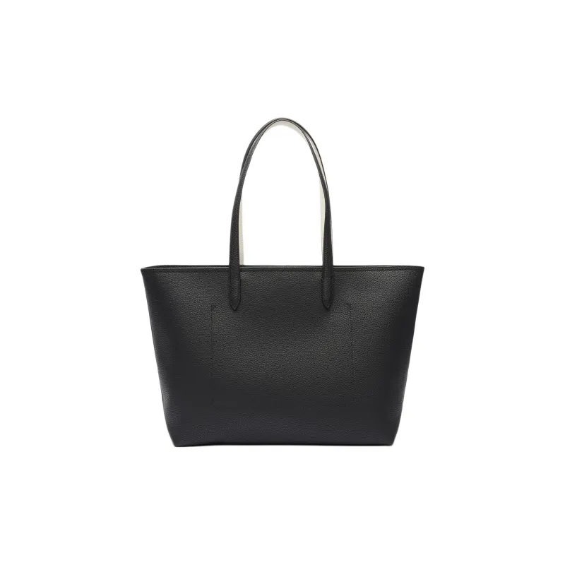 LACOSTE Synthetic Leather Tote Handbag Regular Women's Black-3