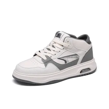 Spider King Mid Top Skateboard Shoes Men's White Gray