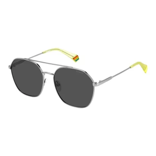 Polaroid Stainless Steel Metal Aviator Sunglasses Unisex Gray
