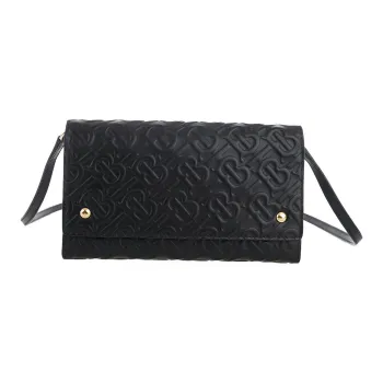 Burberry Leather Wallet Shoulder Bag Crossbody Bag Mini Women's Black