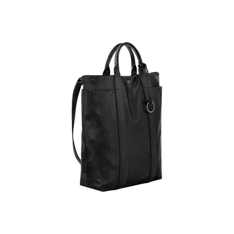 LONGCHAMP Parisis Lambskin Tote Bag Shopping Bag Shoulder Bag Crossbody Bag Handbag Medium Size Men's Black-1