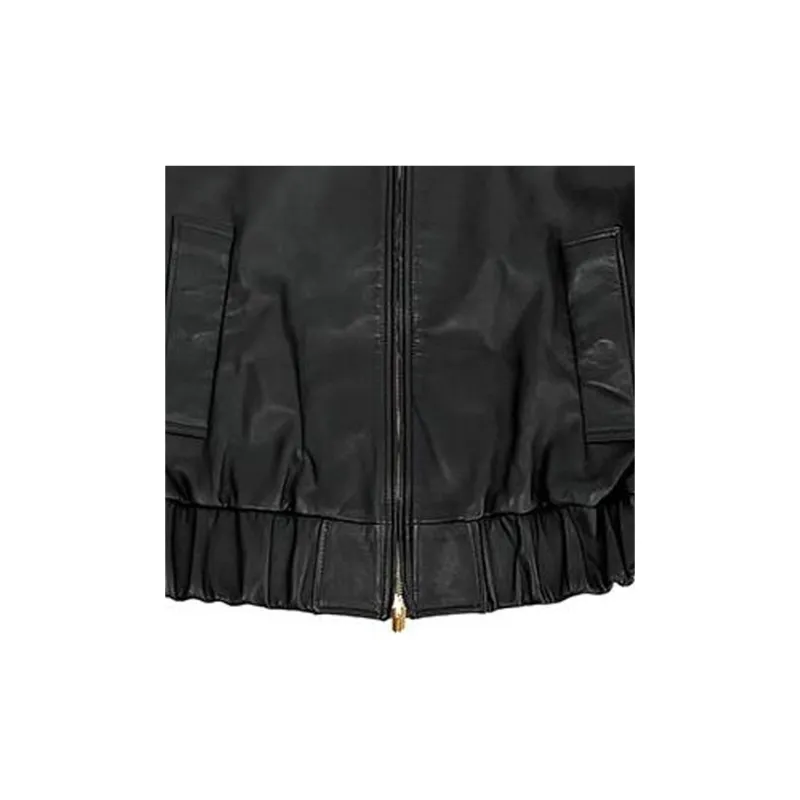 Burberry Leather Jacket Women's Black-4