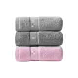 3 Pack (Pink Towel *1, Dark Gray Towel *1, Light Gray Towel *1)