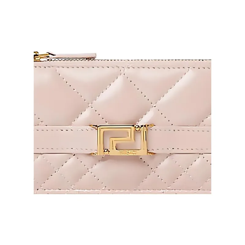 FANSIZHE Leather Card Holder Women's Light Pink-3
