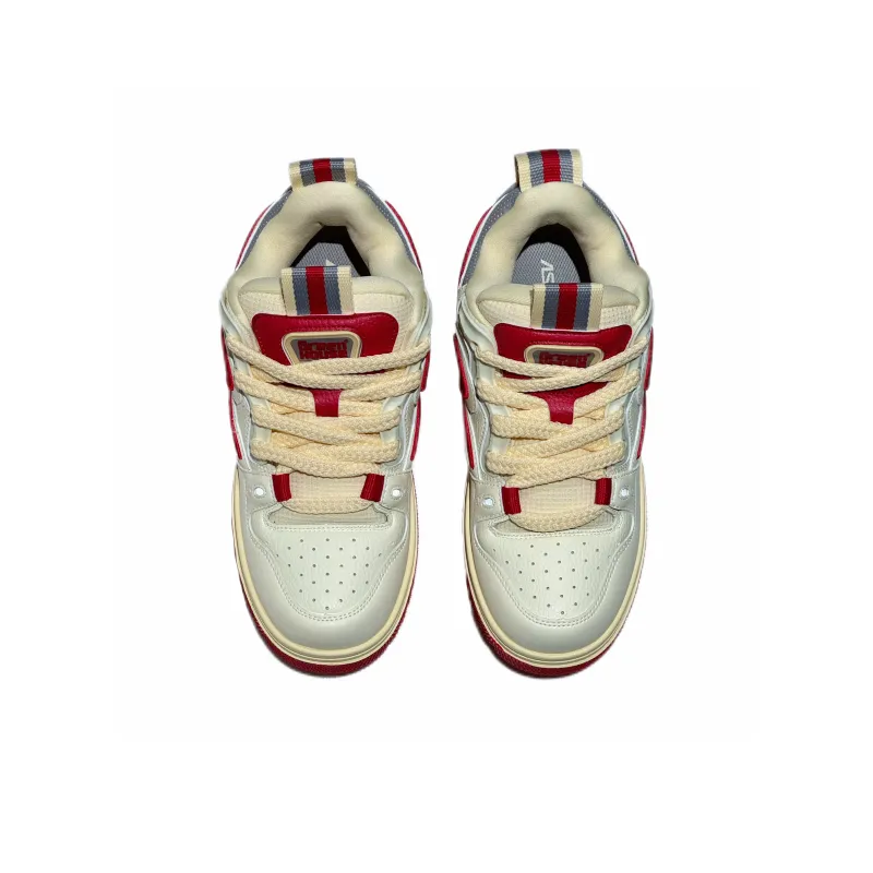ANTA SNEAKERVERSE ATSV 3STEPS Anti Slip Wear Resistant Mid Top Skateboard Shoes Men's White Red-2