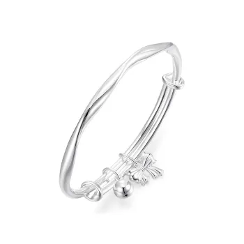 KADER Moebius Series 999 Fine Silver Bangles Women's Silver