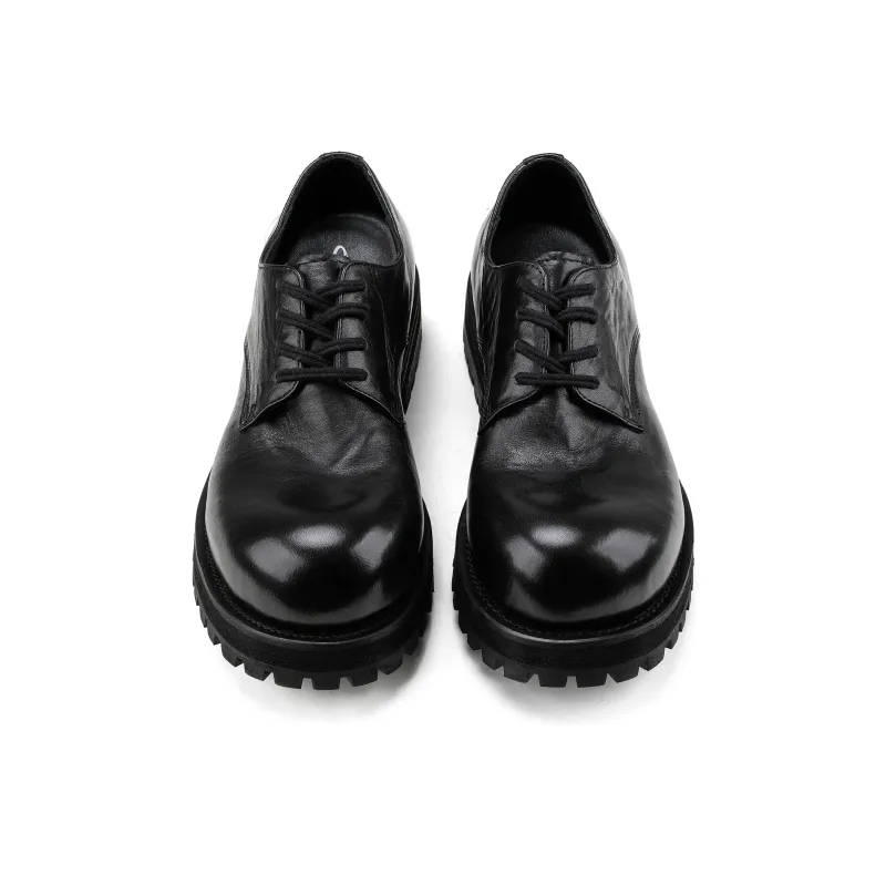 HANQIAORIJI Black Blood Series Wear Resistant Height Increasing Low Top Casual Shoes Unisex Black-2