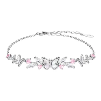 Disney S925 Silver Bracelets Women's Silver Pink