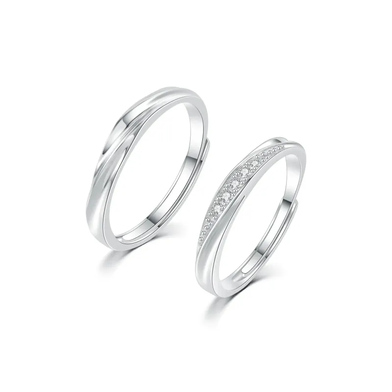 LUCA S999 Pure Rings Unisex Silver white Gift Box-0