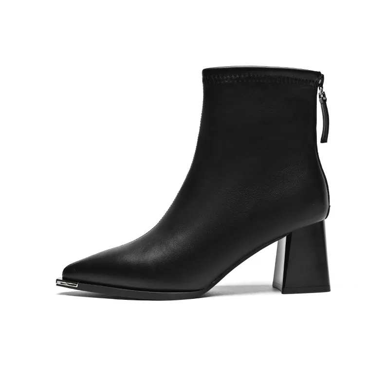 ZHR Ankle Boots Women's Black/Milk Tea/Beige-21