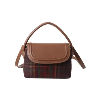 BAODIDAISHU PU & Woolen Shoulder Bag, Crossbody Bag Regular Women's Red/Green/Blue
