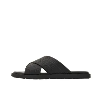 FERRAGAMO Rubber Sole Slide Slippers Men's Black