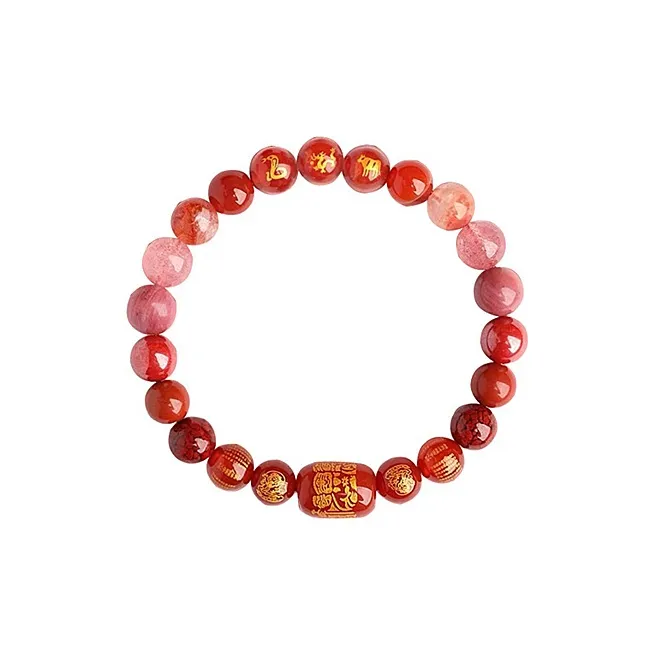 MCK Reconstructed Cinnabar Bracelets Unisex-14