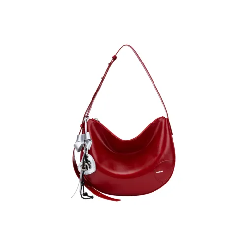 MCMIKO Cow Leather Crossbody Bag Medium Size Women's Party Red