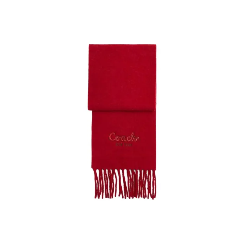 COACH Polyamide Knit Scarves Unisex Red-0