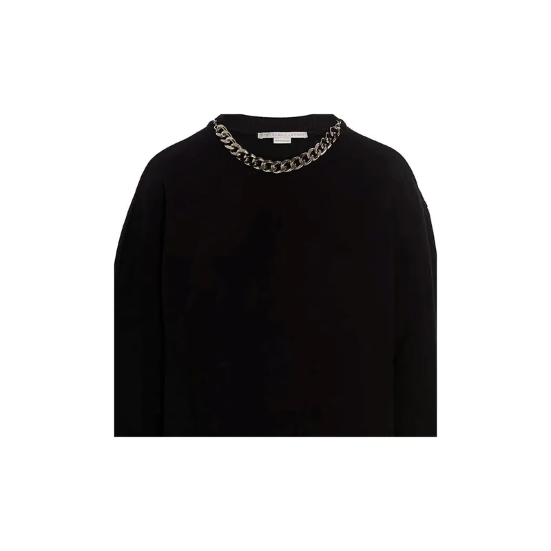 Stella McCartney Falabella Chain Detailed Crewneck Sweater-2