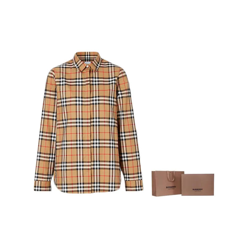 Burberry Vintage Check Print Shirt 'Antique Yellow'-8