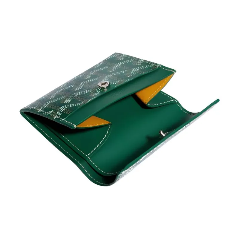 GOYARD MARIGNY Canvas With Calfskin Coin Purse Women's Green-1