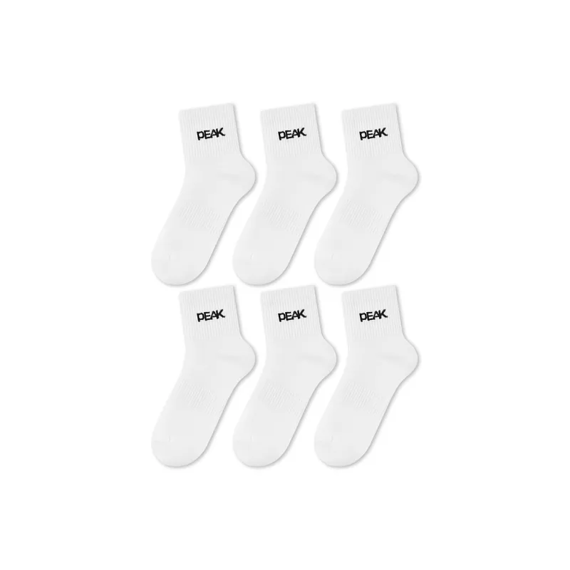 PEAK Mid-Calf Socks Unisex Combo Set Black White Gray-18