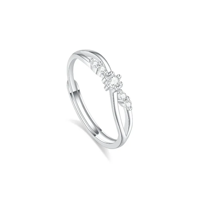 LUCA Sterling Silver Rings Unisex Silver White-8