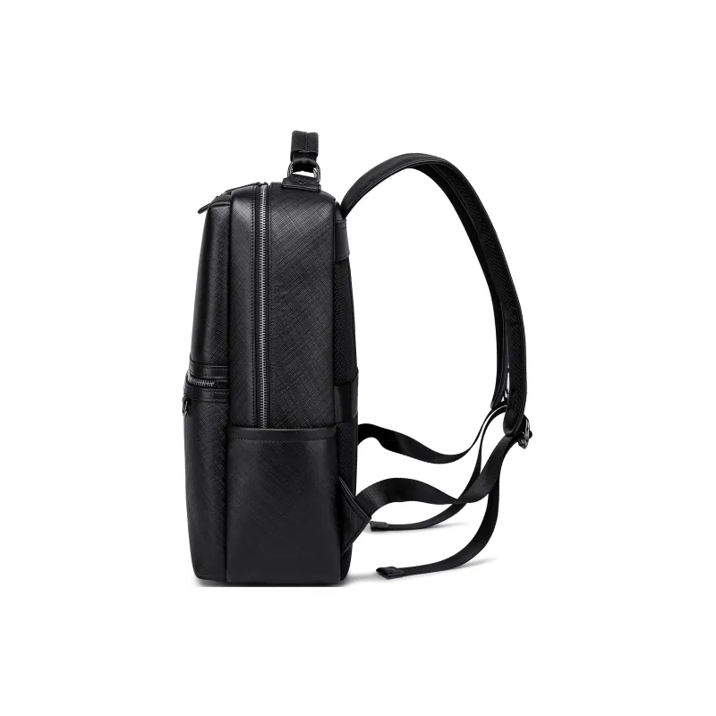 FAIRWHALE Cow Leather Backpack Laptop Bag Backpack Regular Men's Black-2