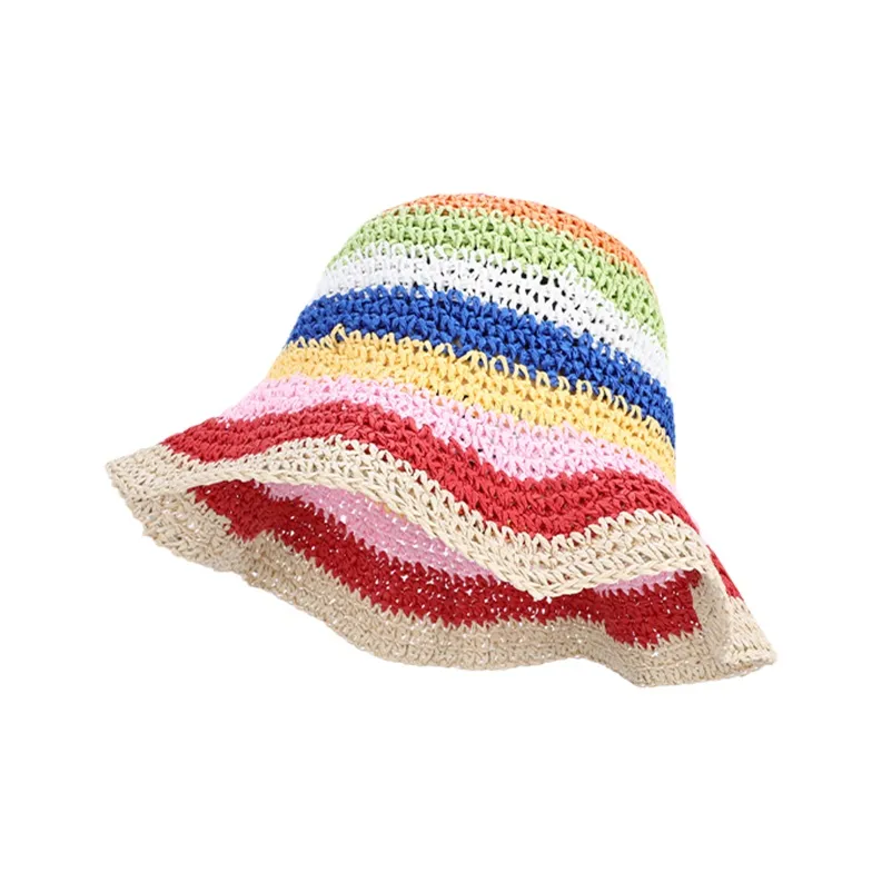 SLEEPYWALK Straw Paper Bucket Hats Unisex-1