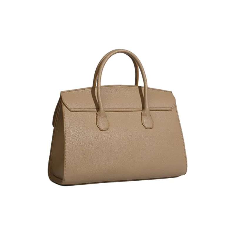 PAYOT Genuine Leather Handbag Women's Elephant Gray/Orange/Black/Too White Gray-2