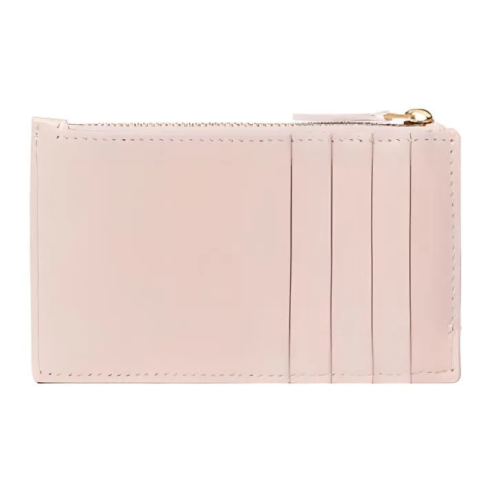 FANSIZHE Leather Card Holder Women's Light Pink-1