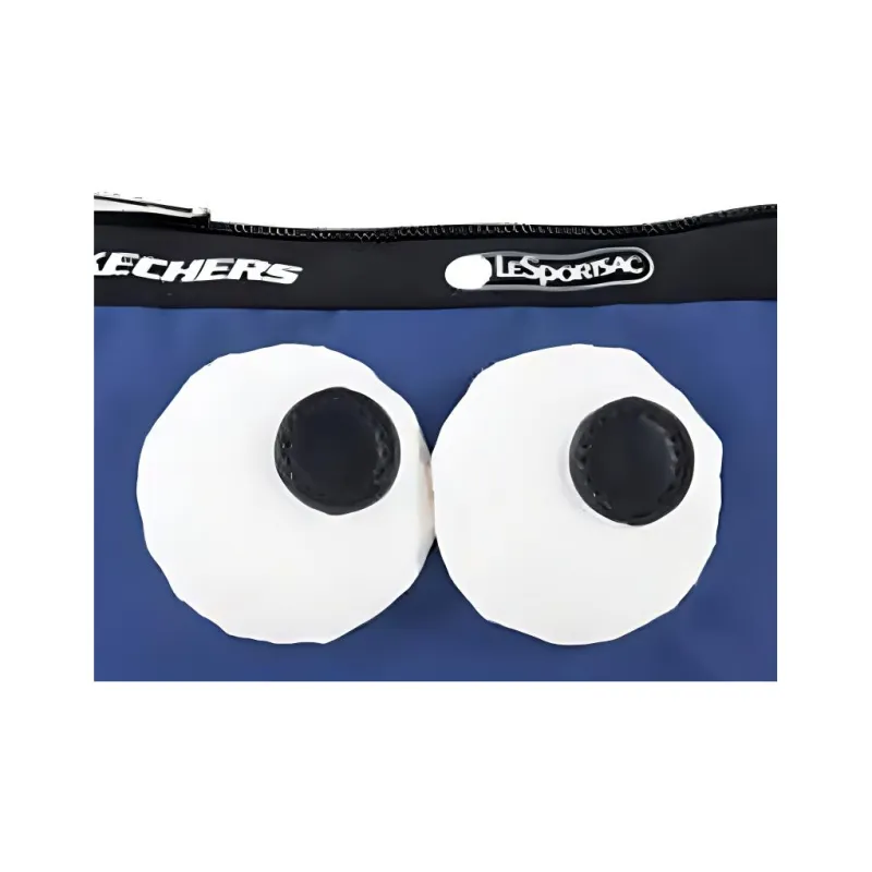 Skechers LeSportsac Poetry Joint Fabric Big Eye Bag Cute Clutch Coin Purse Mini Unisex Stool Linen Blue-2