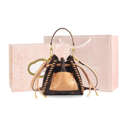 MISS GAIL Synthetic Leather Handbag, Shoulder Bag, Crossbody Bag Regular Women's Old Floral Apricot