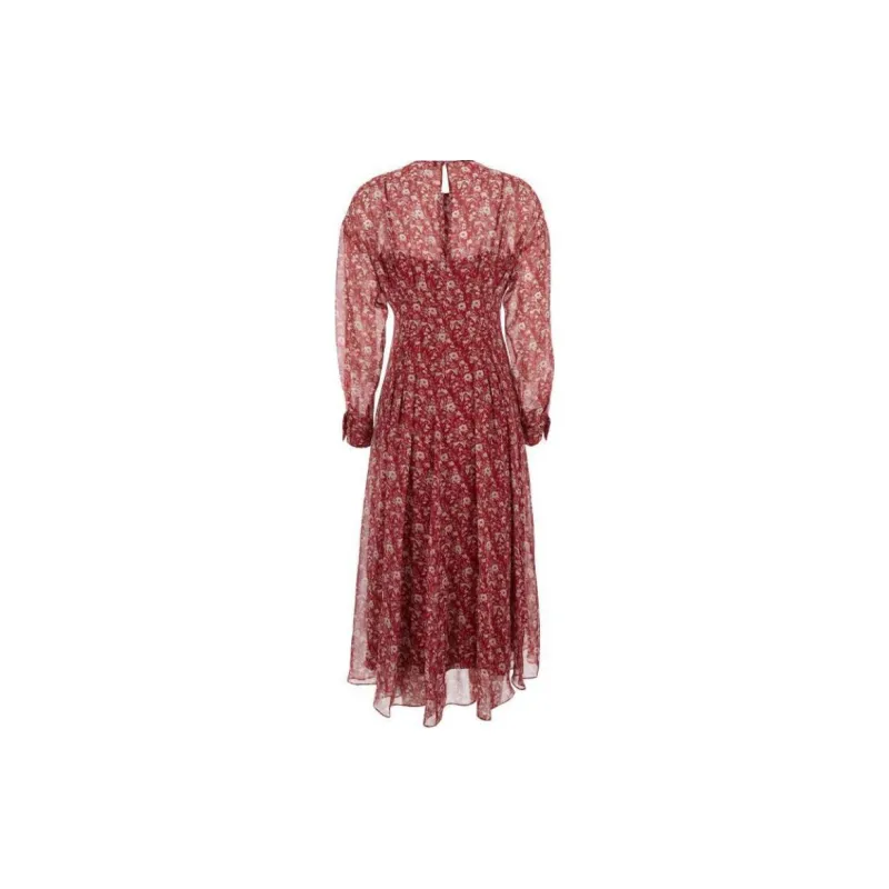MaxMara Studio Long Sleeved Dresses Women's Red-1