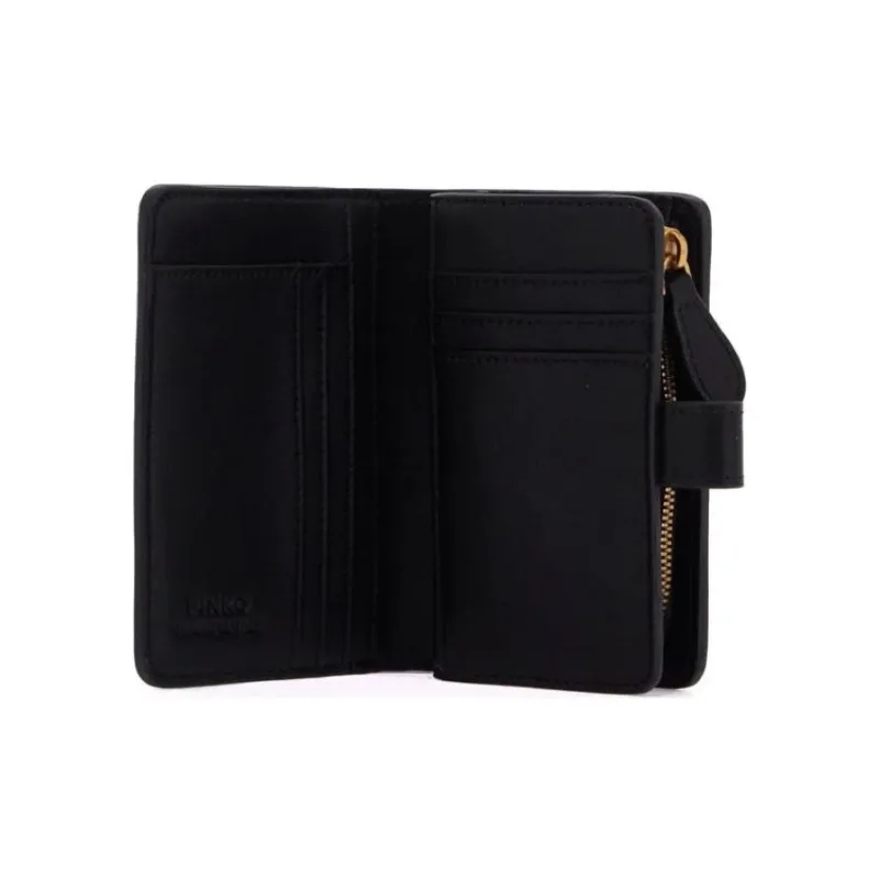 PINKO Cow Leather Wallet Women's Black-4