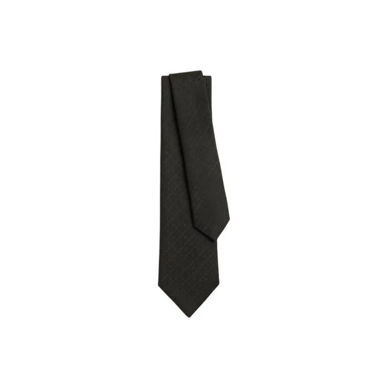 HERMES Mulberry Silk Ties Men's Moss Gray-0