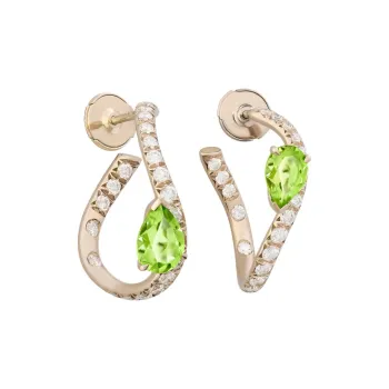 GIORGIO ARMANI Blanche 18k Gold Earrings With Diamonds And Peridot