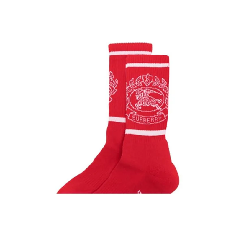 Burberry Intarsia Knit Logo Socks 'Red/White'-2