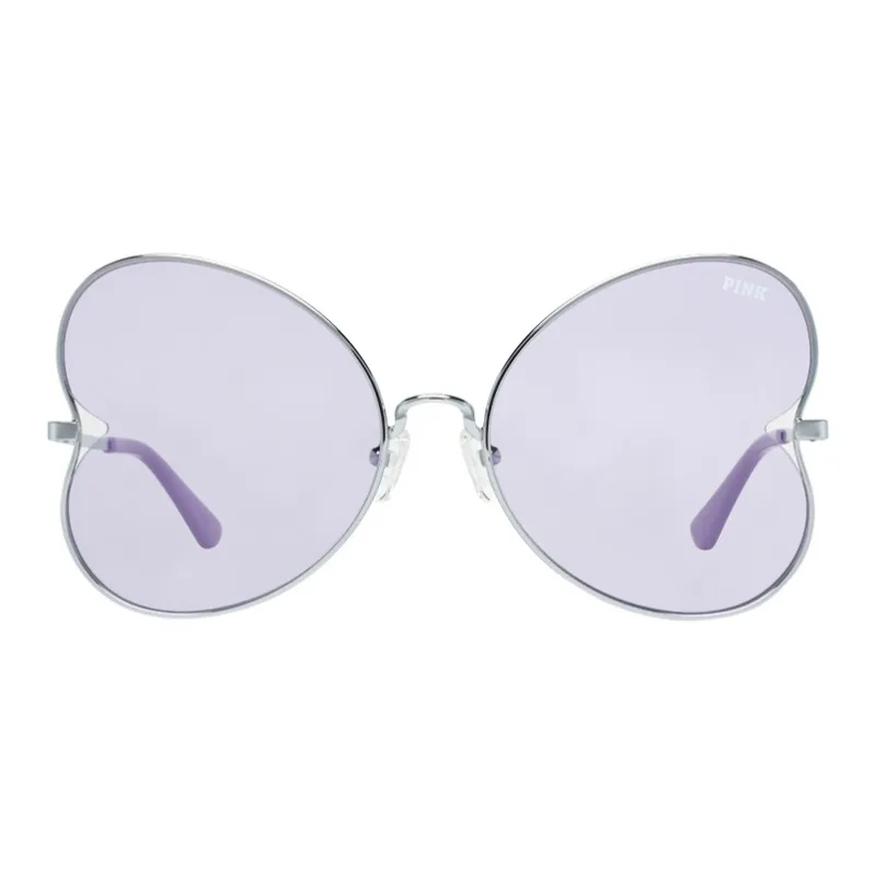 Victoria's Secret Metal Irregular Shape Sunglasses Women's Silver-1