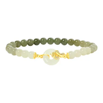 JINLIUFUJIXIANG Hetian Jade Bracelets White Jade/Pale Greenish White Jade Women's