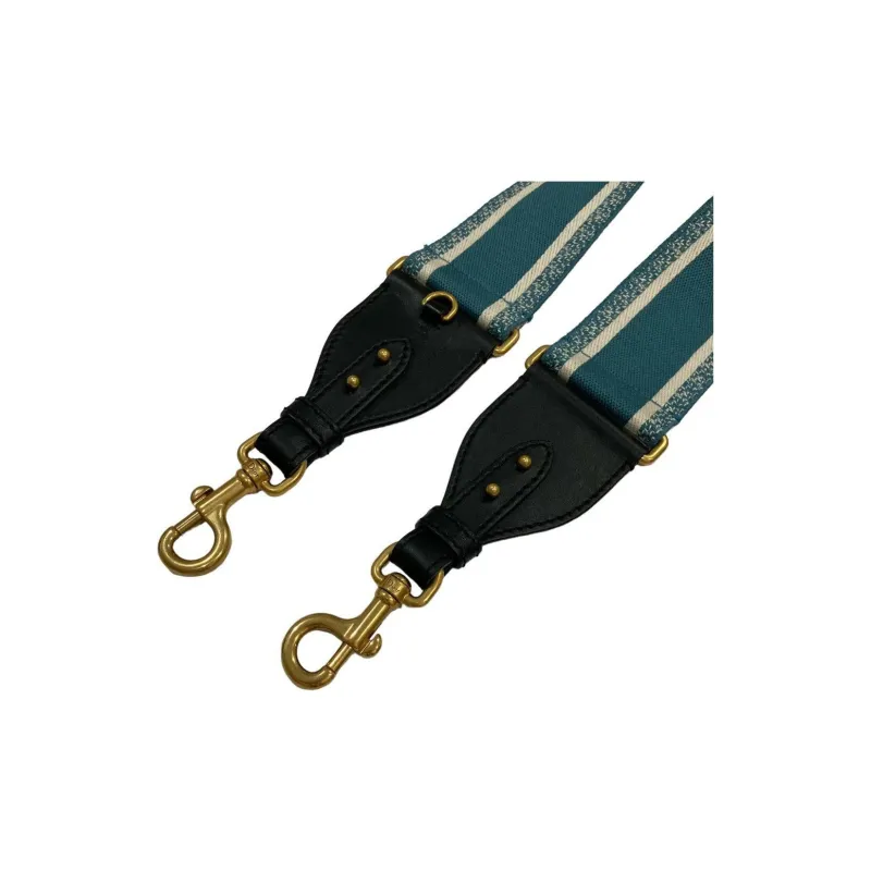 DIOR Embroidery Bag Straps Women's Deep Sea Ocean Blue-5