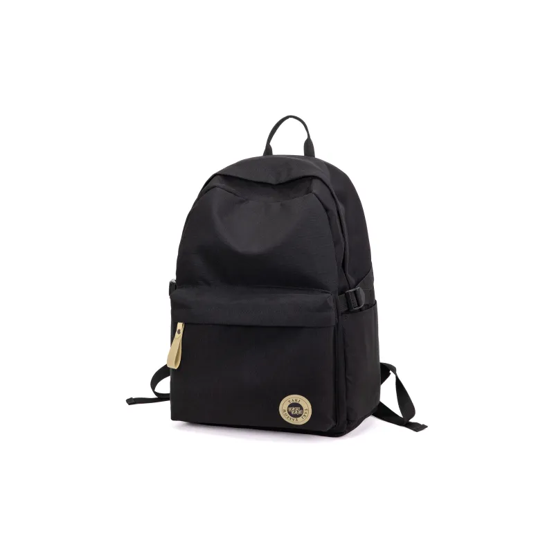 TAKI Nylon Versatile Large Capacity Student Backpack Regular Unisex Black/White/Khaki-7