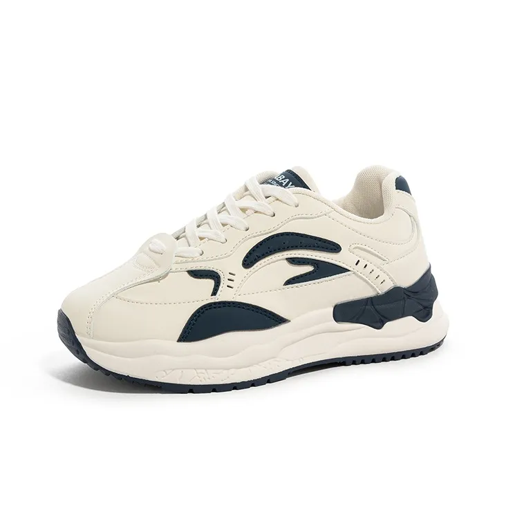 BABAYA KIDS Anti Slip Wear Resistant Low Top Chunky Sneakers Women's White Blue-1